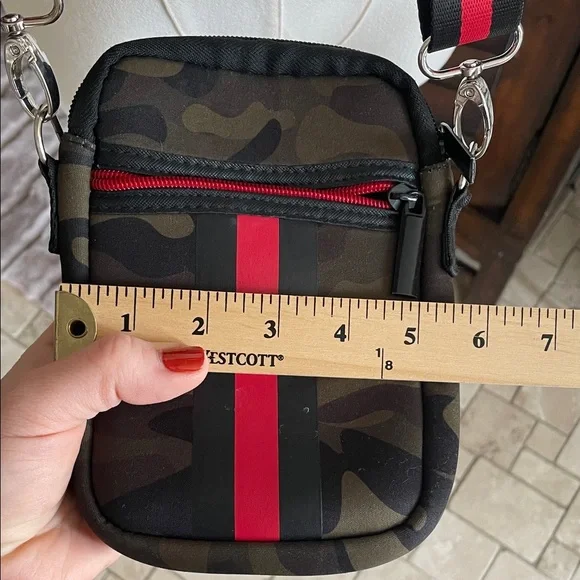 Camouflage Crossbody with Red Accent - Haute Shore neoprene - Picture 13 of 14